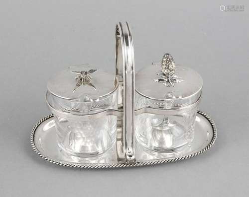 Jam and honey set, German, 20th cent., hallmarked Jakob Grimminger, Schwäbi