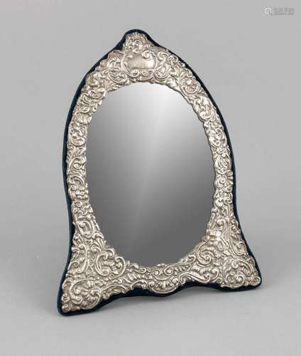 Oval table mirror, England, 1996, hallmarked John Bull Ltd., Birmingham, St