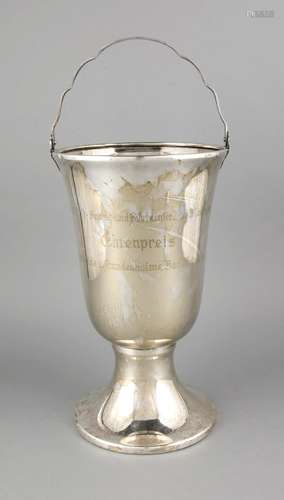 Champagne cooler, 20th century, plated, stand in trumpet form, body with cu