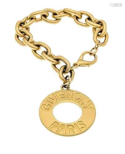 GIVENCHY bracelet, matt gold plated, Givenchy Paris, massive version, L. 20