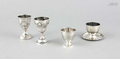 Compilation of four eggcups, German, around 1900, different manufacturers,