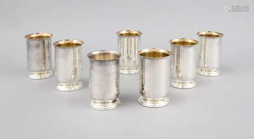 Seven beakers, German, 20th cent., hallmarked M.H. Wilkens & Söhne, Bremen-