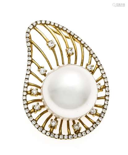 South Sea Brilliant Pendant GG 750/000 with an excellent South Sea pearl 13