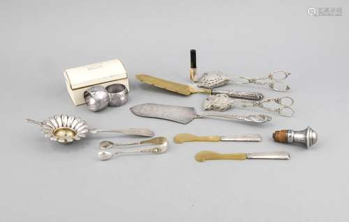 Convolute of eleven small parts, 19./20th century, Silver various fineness,