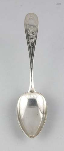 Large serving spoon, German, around 1900, silver 800/000, handle with engra
