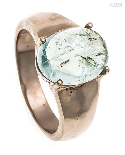 Aquamarine Ring Silver 925/000 rose gold plated with a fac. Aquamarine 23 x