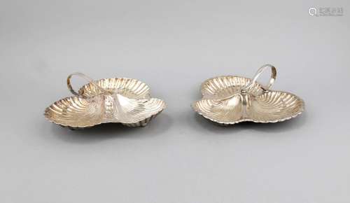 Two serving bowls, England, 20th cent., plated, silvering partially rubbed