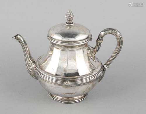 Teapot, German, around 1910, hallmarked Koch & Bergfeld, Bremen, silver 800