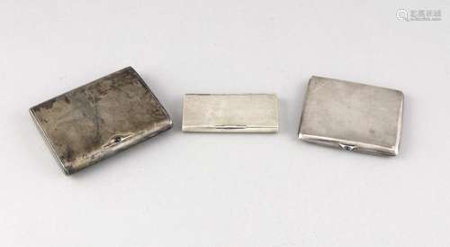 Three cases, 20th cent., different manufacturers, silver different fineness