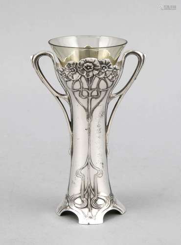 Art Nouveau vase, German, around 1900, hallmarked WMF, Geislingen, Straußen