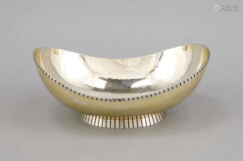 Oval bowl, German, mid-20th century, hallmarked Wilhelm Binder, Schwäbisch