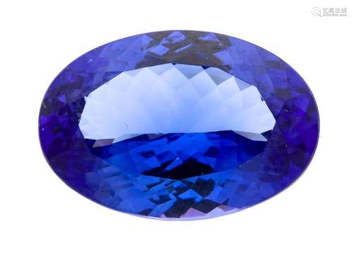 Tanzanite 15.5 ct, oval cut, of excellent quality, color, brilliance and pu