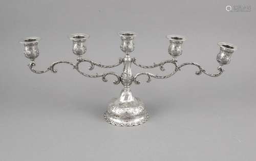 Candlestick, 20th Century, marked CW, silver 835/000, round Domed Stand (su