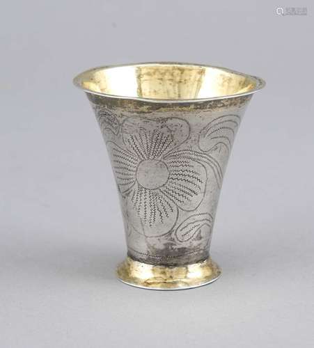 Beaker, presumably Sweden, 18th cent., marked ACL, marked silver, gilding i