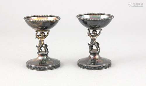 Pair of salt cellars, early 20th cent., hallmarked Otto Wolter, Schwäbisch