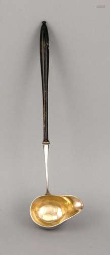 Ladle, presumably German, 19th cent., marked silver, inside gilding, with e