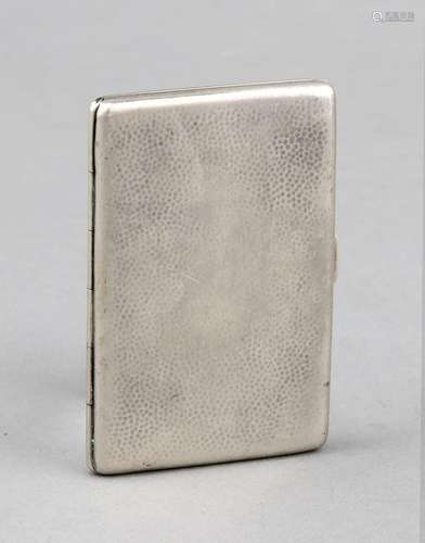 Cigarette case, German, 20th cent., silver 800/000, wall with snake skin de