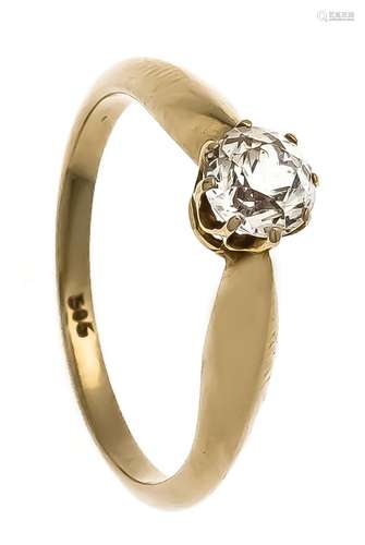 Ring RG 585/000 with a white, round fac. Gemstone, RG 54, 2.9 g