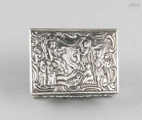 Rectangular Tabatiere, German, 19th cent., marked silver (Prussian tax rec