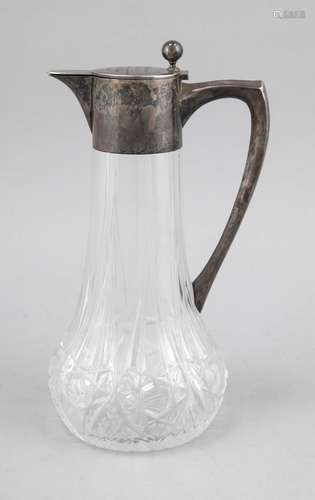 Carafe with silver mounting, German, esrly 20th cent., hallmarked Gebr. Küh