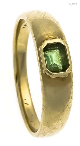 Tourmaline ring GG 585/000 with an emerald cut fac. Tourmaline 5 x 4 mm in