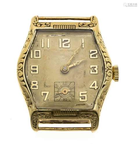 Men's wristwatch GG 585/000 Manual wind, running, golden dial, 32 x 24 mm,