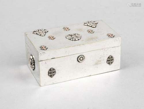 Rectangular lidded box, early 20th century, plated, straight body, hinged l