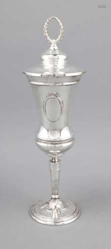 Lidded Cup, German, early 20th century, hallmarked WMF, Geislingen, plated,