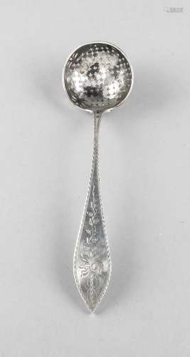 Sugar Spoon, 19th century, Silver 12 (750/000), handle with floral engravin