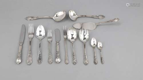 60 pieces of cutlery, German, 20th cent., hallmarked M. H. Wilkens & Söhne,