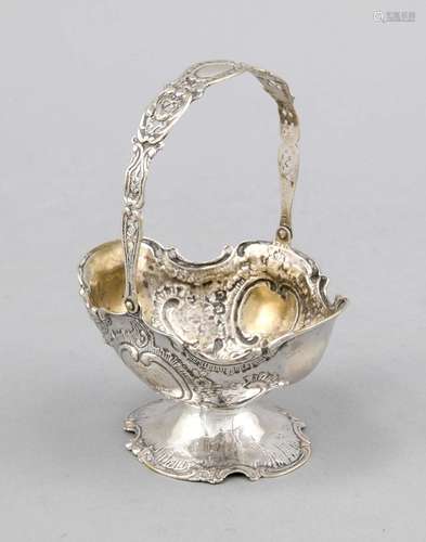 Small basket, German, early 20th cent., hallmarked Christoph Widmann, Pforz