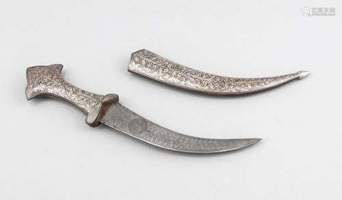 Dagger, Orient, iron, plated, with rich Niello work, l. 30.5 cm