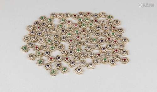 Large collection of pearl necklace locks, 20th cent., Sterling silver 925/0