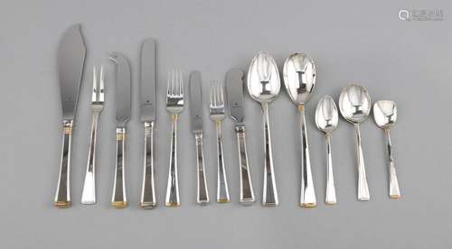 46 pieces cutlery, German, 20th cent., hallmarked M. H. Wilkens & Söhne, Br