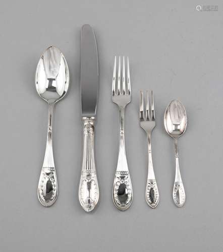 Cutlery for six persons, German, 20th cent., hallmarked M. H. Wilkens & Söh