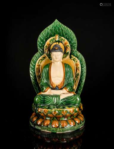 Ming Or Later Antique Sancai Glazed Guanyin