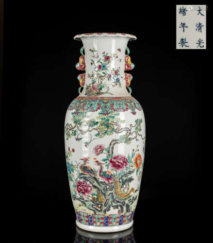 19th Antique Famille Rose Vase