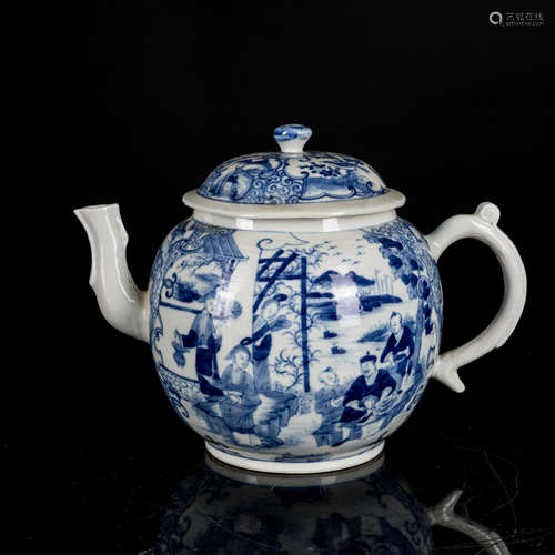 18th Kangxi Export Antique Blue&White Teapot