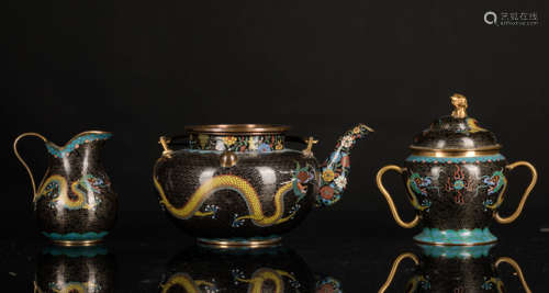 Early 20th Antique Cloisonne Coffee Set