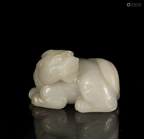 Ming Dynasty White Jade Beast