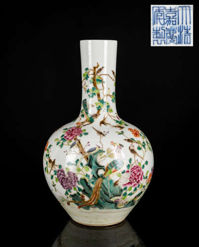 19th Jiaqing Mark And Of Period Famille Rose Vase