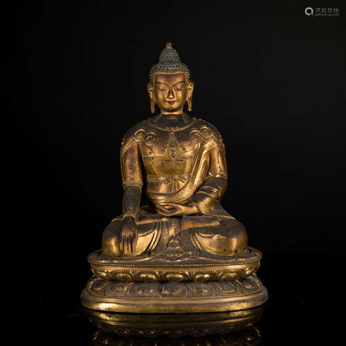 Ming Style Antique Gilt Buddha Sakyamuni