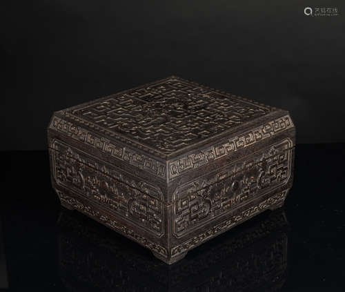 18th Qianlong Period Antique Zitan Wood Box