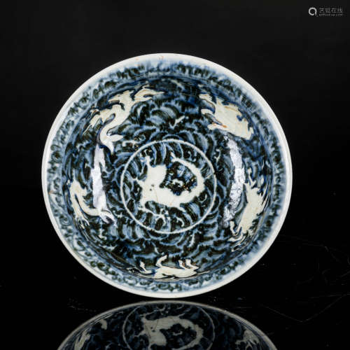 Early Ming Style Antique Blue & White Bowl