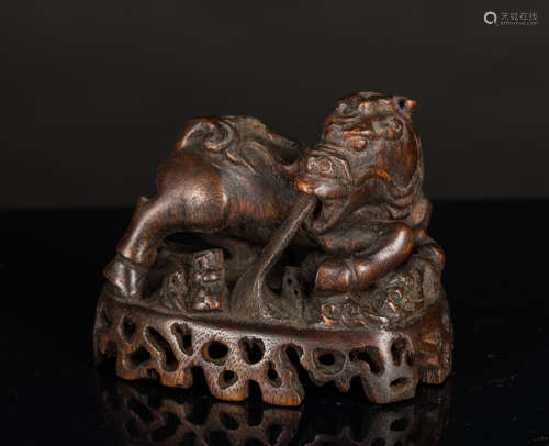 18th Antique Agarwood Carved Qilin