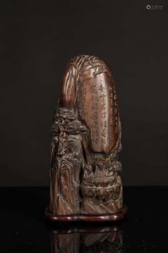 19th Antique Agarwood Carved Statue