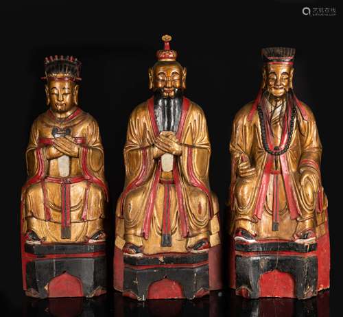 18-19th Antique Camphor Wood Sculptures