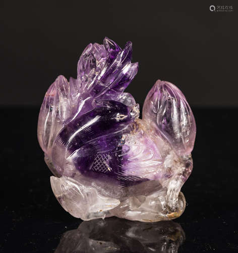 19th Antique Amethyst Carving