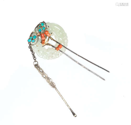 19th Antique Jade Hair Pin