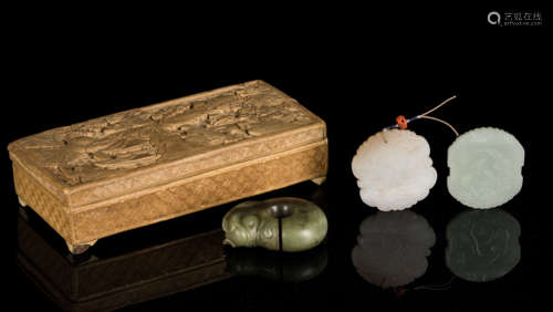 Group Of Chinese Antique Jade In Box